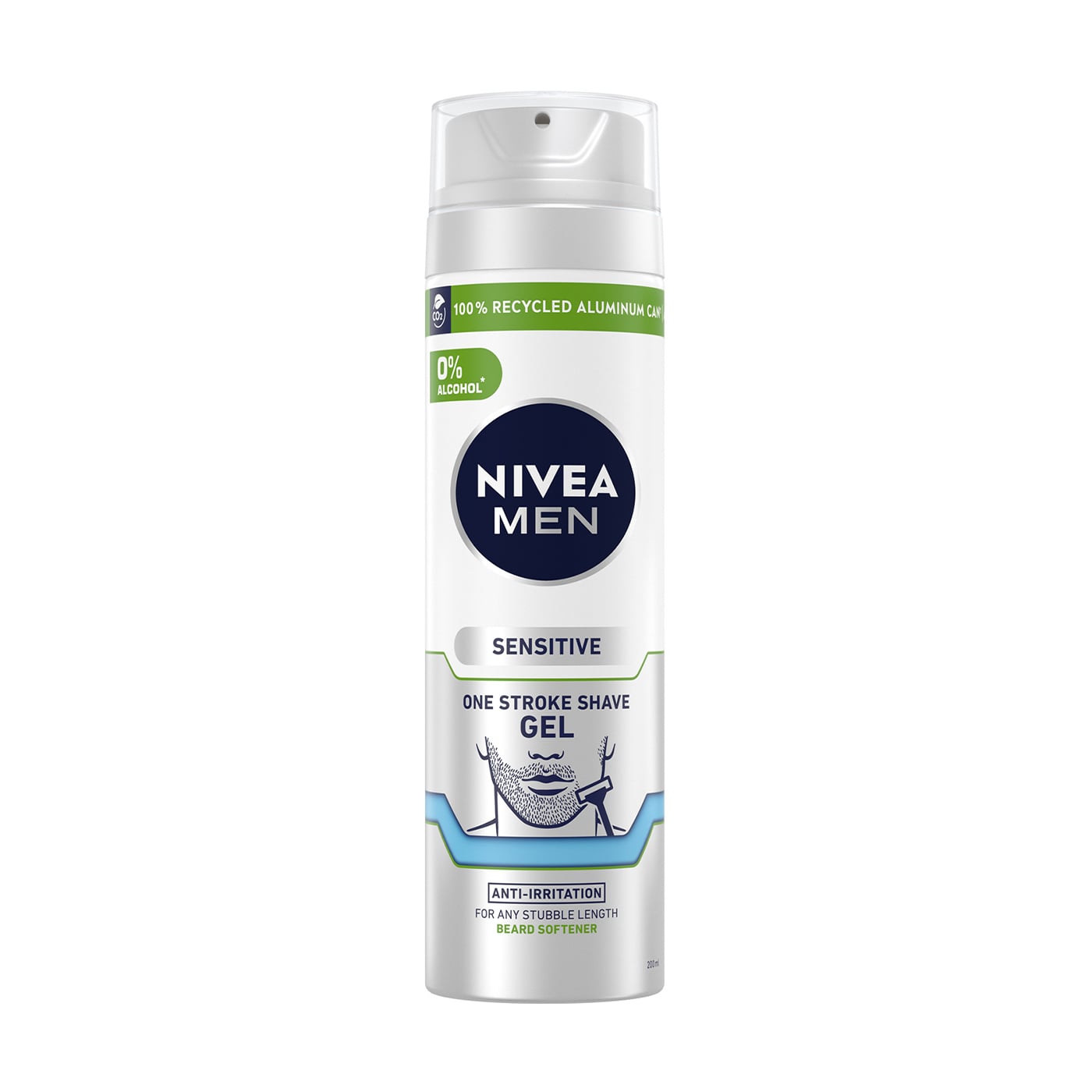 Чоловічий гель для гоління NIVEA MEN Надковзання, пом'якшує щетину для легкого гоління без подразнень, 200 мл